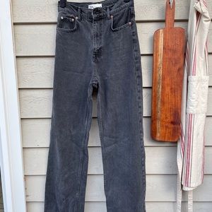 Zara Black Light-Wash Straight Leg Jeans